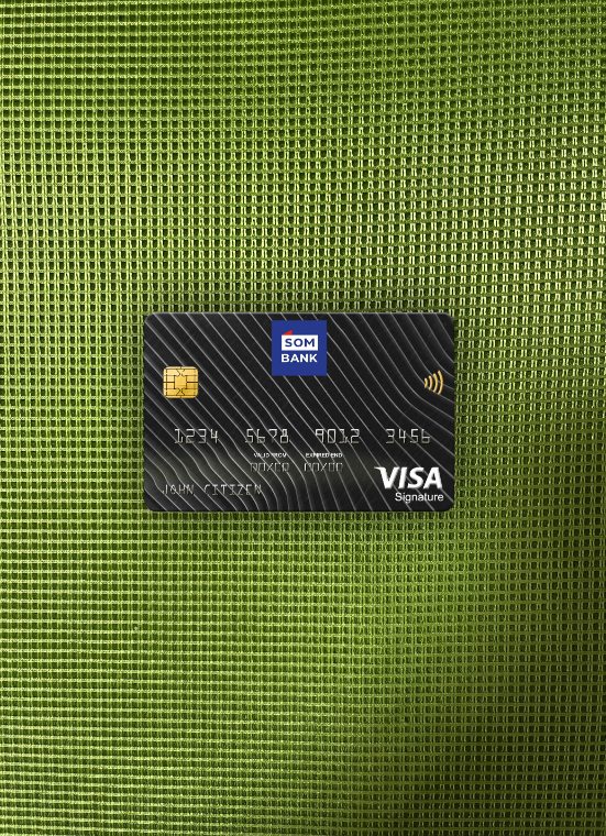 Download Somalia Sombank visa signature card photolook front Photoshop template